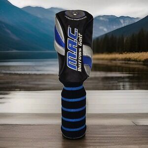 M.A.C. Burrows Golf‎ Powersphere 3 Cover in Black, Electric Blue & Silver EUC